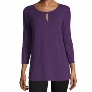 Liz Claiborne Top. Keyhole Neck 3/4 Sleeve NWT Size XL
